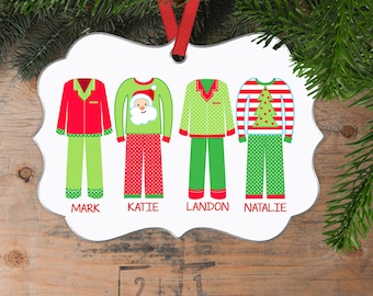 Christmas Pajama Christmas Ornament - Family Christmas Gift - Personalized Christmas Ornament