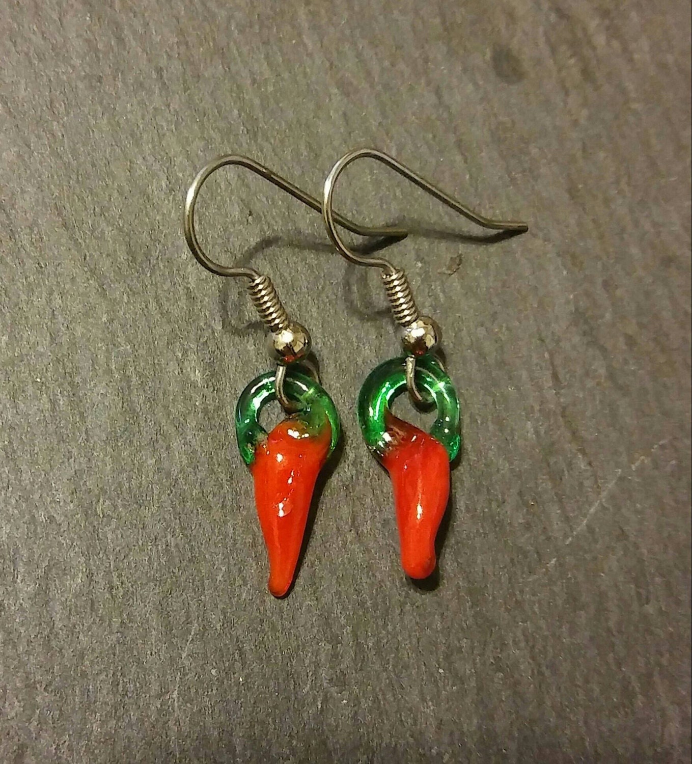 Petite Glass Chili Pepper Earrings