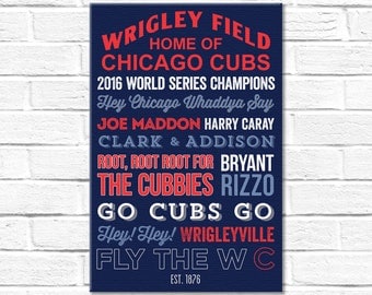 Chicago Cubs Art - Canvas or Poster - 2016 WORLD SERIES CHAMPIONS