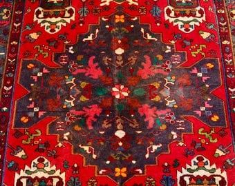 Persian Rug 5x7 Area Rug Handknotted Vintage Piece. Shabby Chic/ Boho Style Beautiful Colors! ~Gypsy Rugs (486)