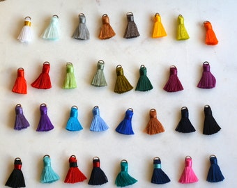 Tassels, Mini Tassels, Jewelry Tassels, Tassles,Small Tassels, Craft Tassels, Tassels for Jewelry, Jewellery,CHOOSE YOUR COLORS,Pack of 6