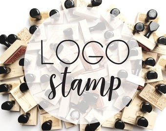 custom LOGO stamp - business stamp - branding stamp - shipping stamp - customer provided logo - choose your size - wood mount rubber stamp