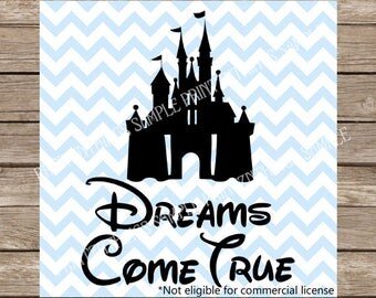 Disney SVG Disney Castle svg Disney Castle Dreams Come True svg files cutting file silhouette cricut cut file svg designs heat transfer DXF