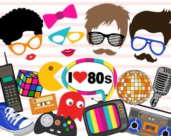 Instant Download 80's Photo Booth Props, 1980s Party Photobooth Props, I love 80s Photo Booth Props, 1980's Era photobooth Prop 0385