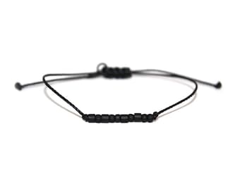 KIND // The (Be Collection) "Morse Code" Nylon Cord Bracelet - Simple, Minimal, Be Kind Bracelet, Kind Morse Code Bracelet