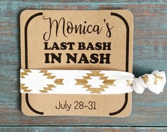 Last Bash In Nash, Hair Ties, Bachelorette favor, Bachelorette, Nashville Bachelorette Party, Wedding Shower Favor, Bridal Shower Favor