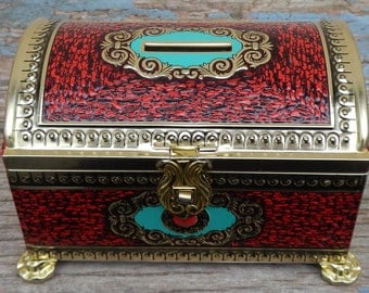 English Confectionary Vintage Trinket Box/ Coin Bank!