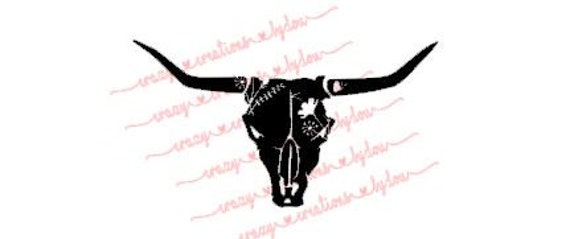 Download Cow Skull Floral Silhouette digital cut file for