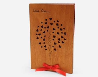 5 Year Anniversary, Wood Anniversary Card, 5th Anniversary Gift, Wood Anniversary 5 Year, 5 Year Anniversary Wood, 5th Anniversary, Love You