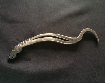 Blacksmith hand forged horse head hoofpick/ hoof pick/ western art