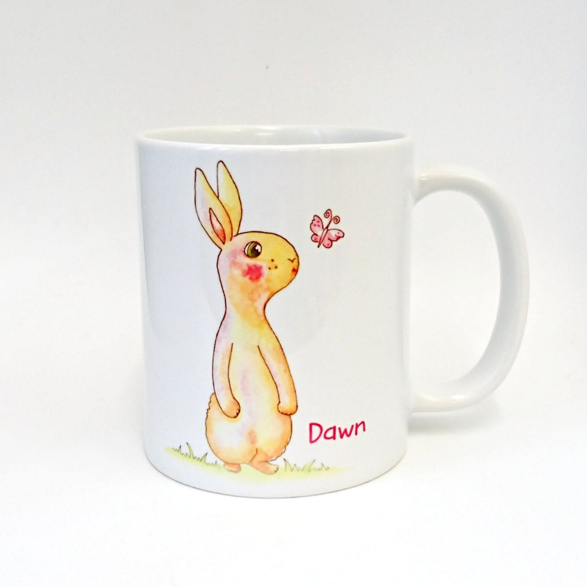 Bunny Mug Watercolour Art Mug Woodland Rabbit mug Ceramic