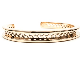 Hair Tie Bracelet, Hair Tie Bracelet Holder, Hair Tie Bracelet Cuff - Laurel Design Rose Gold