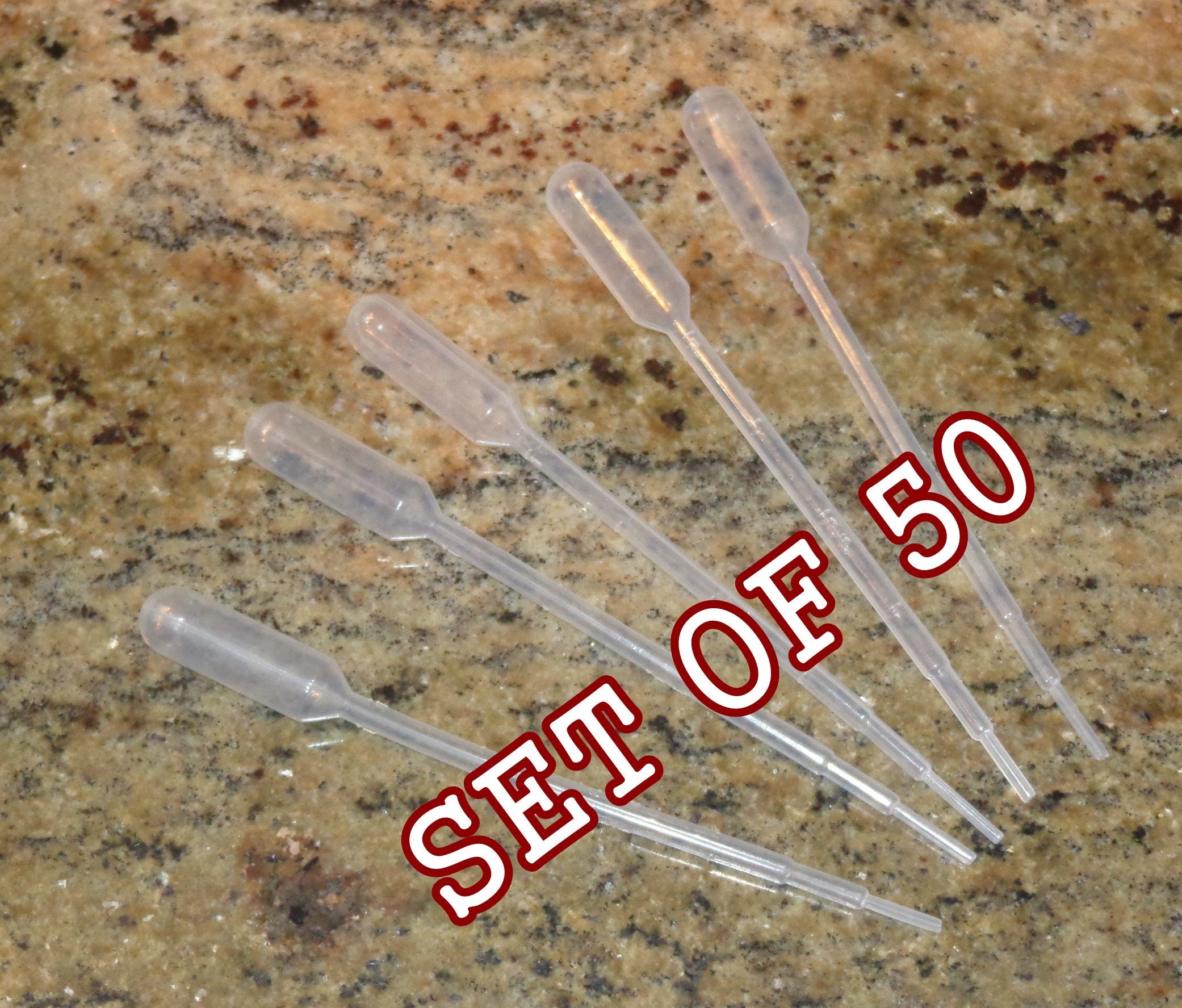 Disposable Pipettes, SET OF 50 Choose 1 ml or .5 ml size Transfer