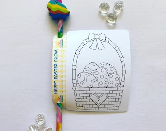 Easter colouring card and pencil holder