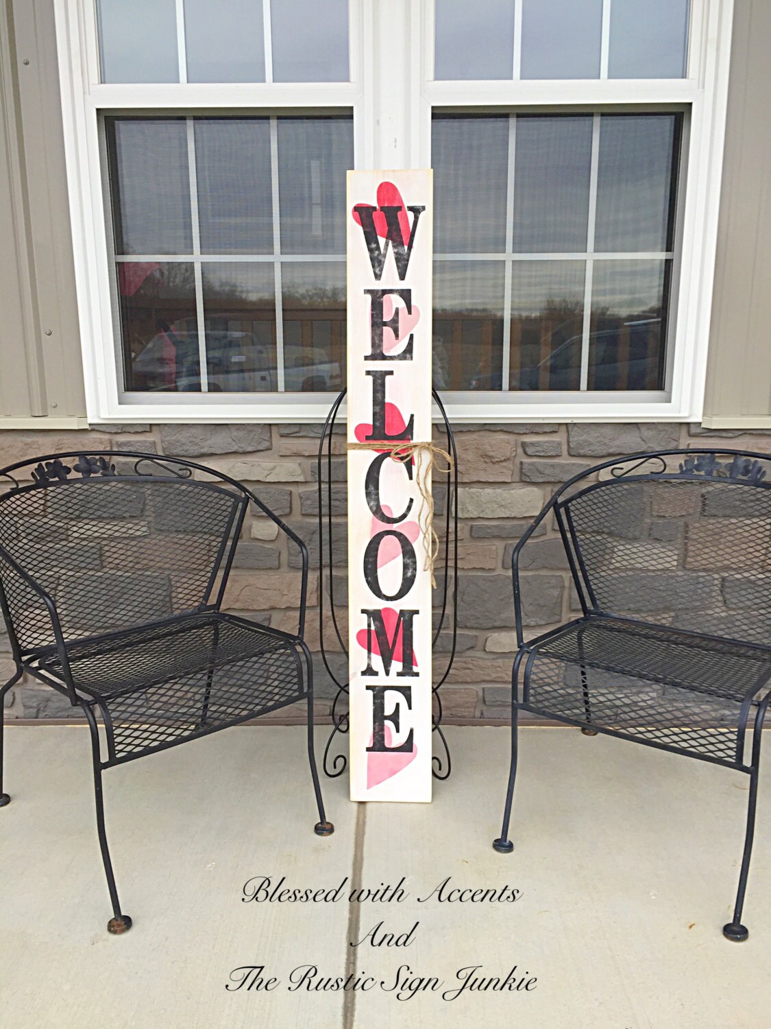 Valentines Day Decor Rustic welcome signs Welcome porch