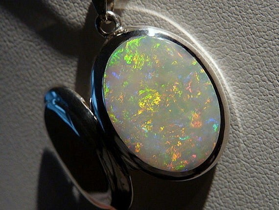 Opal Locket Australian Opal Pendant Coober Pedy Opal