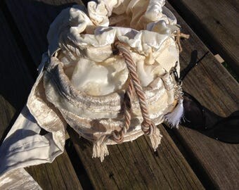 hand made shoulder bag with pockets and charms