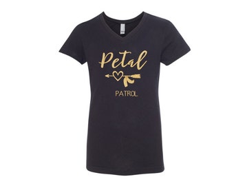 Flower girl shirt, petal princess shirt, petal patrol shirt, kids shirts, personalized kids shirt, wedding party shirts, bridal party shirt