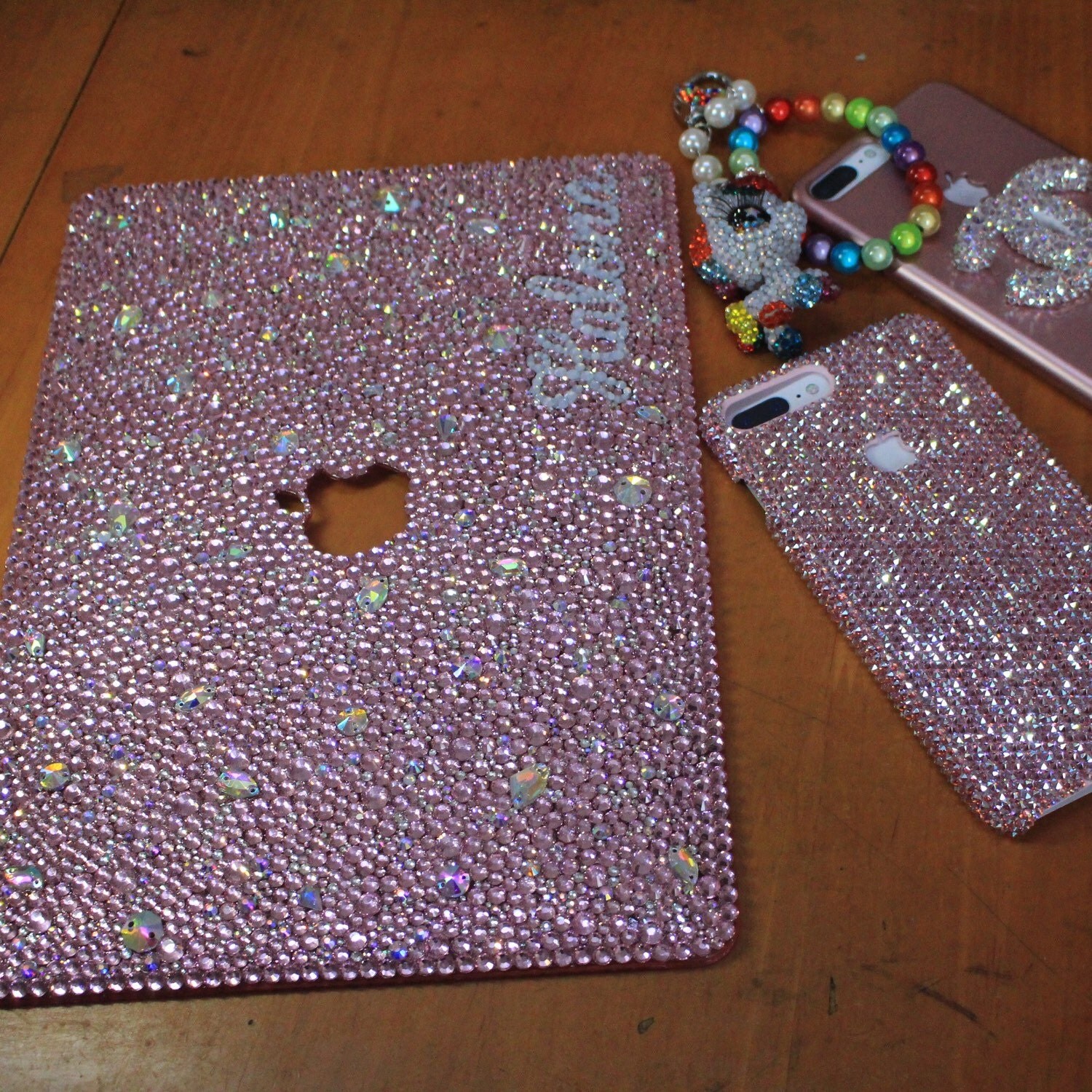 Apple Watch case bling handmade rose gold white opal crystal