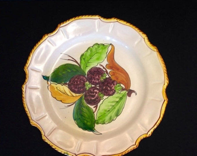 Storewide 25% Off SALE Italian Fruit Pattern Fine China Serving Plate With Original Hand Painted Fruit Pattern Featuring Makers Mark & Editi