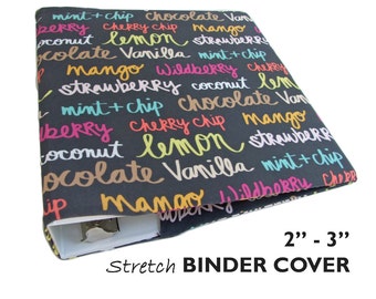 Recipe Binder, Recipe Book Binder, School Binder ICE CREAM FLAVORS 2"-3" 3 Ring Binder Cover, Planner Binder, Planner Cover, Cookbook Binder