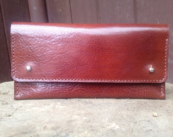 Leather Clutch - Cognac Brown - Womens Wallet, Clutch Bag, Leather Purse, Leather Pouch, Gift For Her