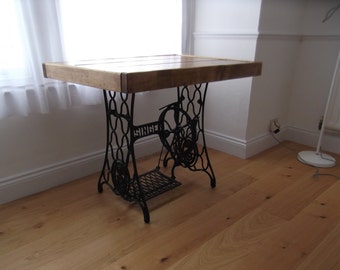 rustic dining table with vintage singer sewing machine treadlehandmade from reclaimed timber finished in - Kitchen Table Sewing rustic dining table with vintage singer sewing machine treadlehandmade from reclaimed timber finished in - Kitchen Table Sewing