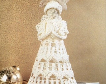 crochet Christmas tree top angel crochet pattern pdf xmas tree decoration ornament thread crochet cotton 9 inches Instant download
