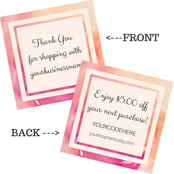 Square COUPON CODE Thank You cards Thank you coupon Coupon