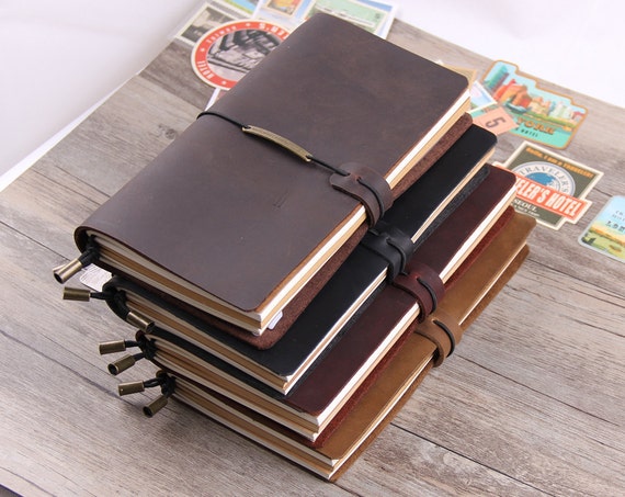 Refillable Leather Traveler's Notebook Handcrafted