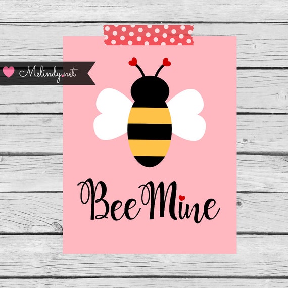 Download Items similar to Valentines Bee Mine 8x10 Printable ...