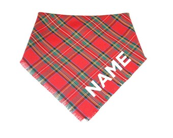 Personalized dog bandana plaid dog bandana plaid dog scarf cat bandana for cat dog scarves Dog cat owner gifts for dog custom bandanas jsdyu