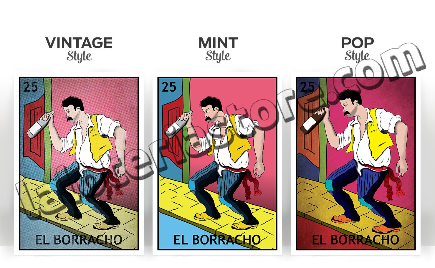 El Borracho Loteria Card The Drunk Mexican Bingo Art Print