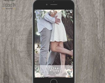 SNAPCHAT GEOFILTER, Custom Snapchat Geofilter, Wedding geofilter, Snapchat filter, white rose snapchat geofilter