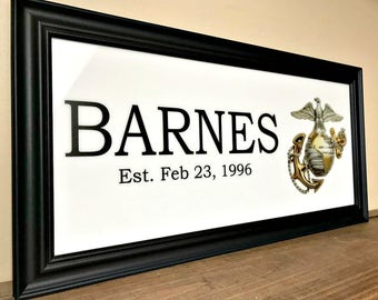 Marine Corps, Marine Wife, Marine Girlfriend, Custom Family Gift, Military Gifts, US Marines, Deployment Gift, Marine Mom, Marine Family