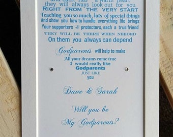 Will you be my Godparents, Be my Godparents, Baptism gifts for Godparents, Godparents, will you be