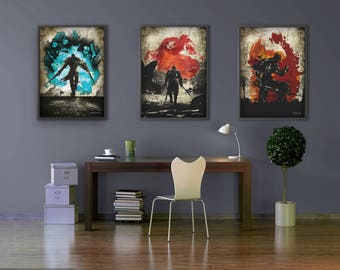 Chosen Undead, Bearer of the Curse, Ashen One. DS Inspired Video Game Minimalist Print Collection. Geek Art.