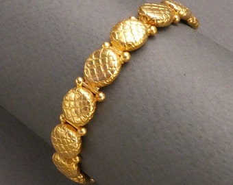14K "Croc" Button Bracelet c 1880 for a small wrist
