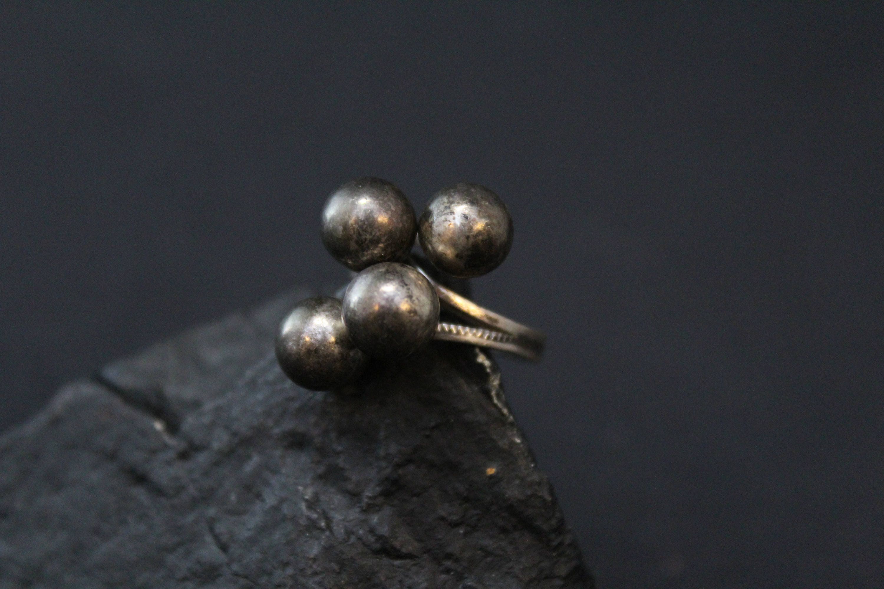 Sterling Silver Bubble Ring, Sterling Bubble Cluster Ring, Modernist ...