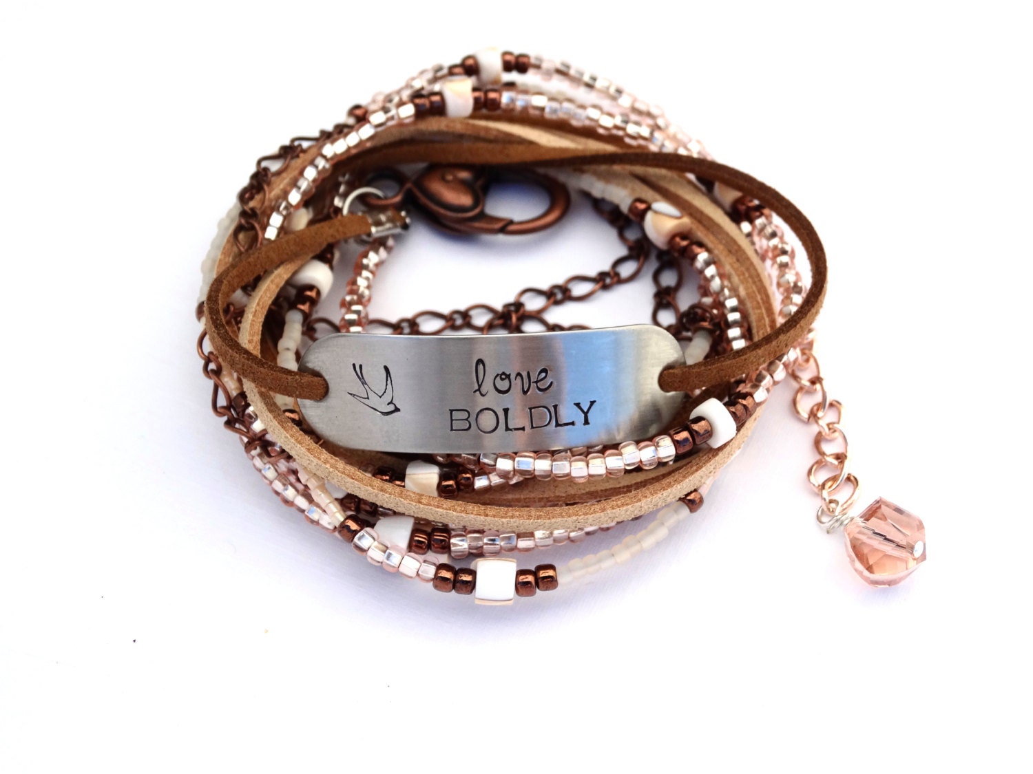 LEATHER BRACELET For Women. Multi Wrap Love Boldly