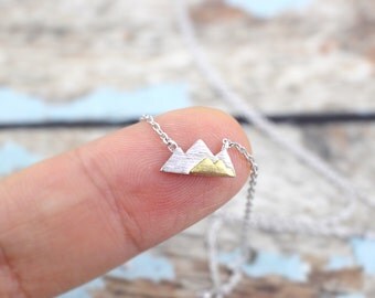 Silver Mountain Necklace, Dainty Mountain Pendant Necklace, Mountain Necklace, Birthday Gift,6026