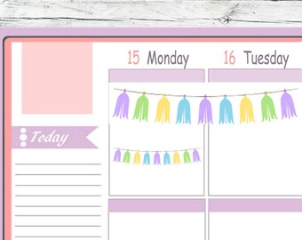 Tassels Weekend Banner Stickers To Use With Erin Condren Planner