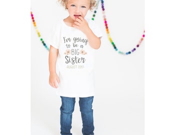 Big Sister Shirt, Sibling Shirt, Pregnancy Announcement Shirt, Due Date Shirt, Girls Sister Shirt, Max and Mae Kids Clothing