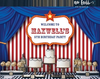 Carnival Backdrop | Circus Party Banner | Poster | Signage | Personalised | Printable ONLY | Birthday Backdrop