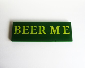 Wooden Beer Sign, Beer Me Wall Sign, Man Cave Decor, Man Cave Accent, Husband Gift, Men's Gift, Bar Decor, Bar Accent