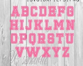 Sport font SVG Cutting file, heat transfer vinyl patterns desins, png, svg, eps, dxf files for Silhouette, Cricut