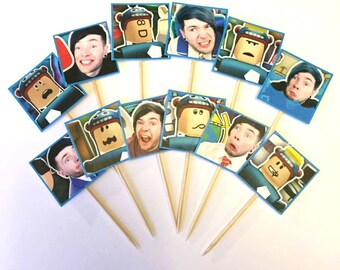 The Diamond Minecart Roblox Cupcake Toppers, Dan TDM, Birthday Decorations, Roblox Birthday, Mine game Party Decorations