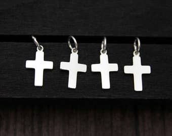 4 Sterling Silver Cross Charm Pendant,Cross necklace pendant,Cross Jewelry