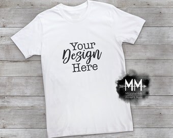 White T-Shirt Mockup, White Shirt Flat Lay Display, Short Sleeve White T-Shirt, Apparel Display, Your Design Here, Instant Digital Download