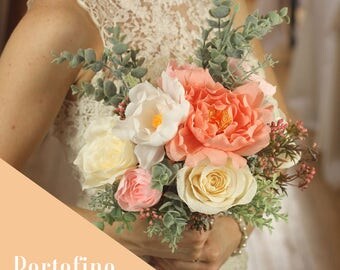 Beautiful Handmade Paper Wedding Bouquet - Portofino